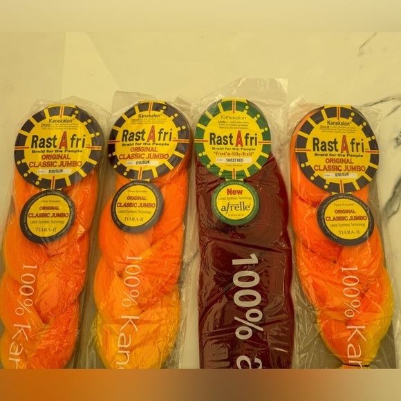 Rastafari 100% kanekalon packs extension hair orange/ yellow, sweet red, black - Picture 5 of 8
